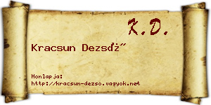 Kracsun Dezső névjegykártya